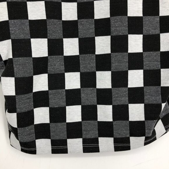 BP by Nordstrom Black White & Grey Gingham Checker Cutout Crop Top Shortsleeve S - Picture 14 of 16
